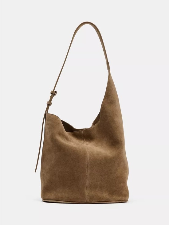 Zara Handbags - ZARA ASYMMETRIC LEATHER BUCKET BAG